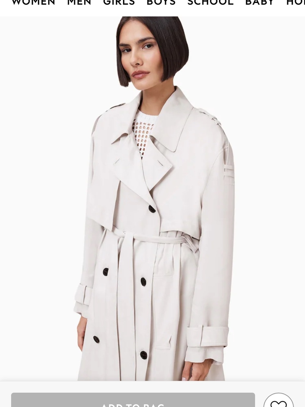 NWT AllSaints Linnie Lightweight Trench Coat, L - Picture 4 of 7
